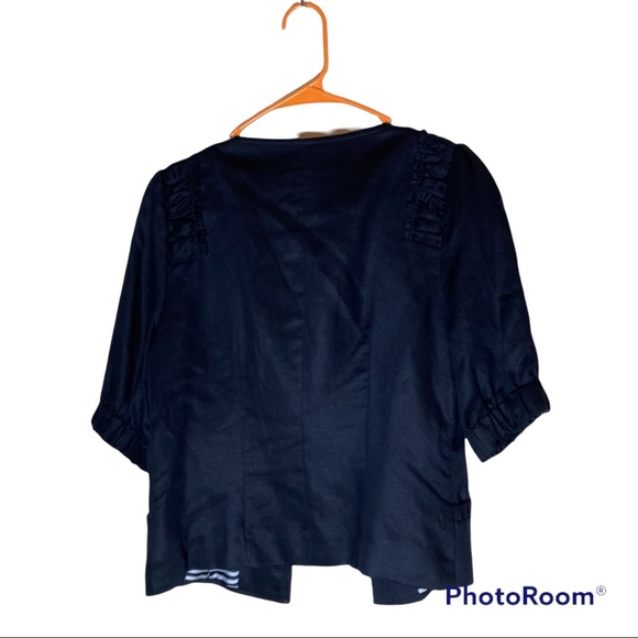 H&M Black Jacket/Blazer Ruffle Accent Sz 8 - Picture 2 of 8